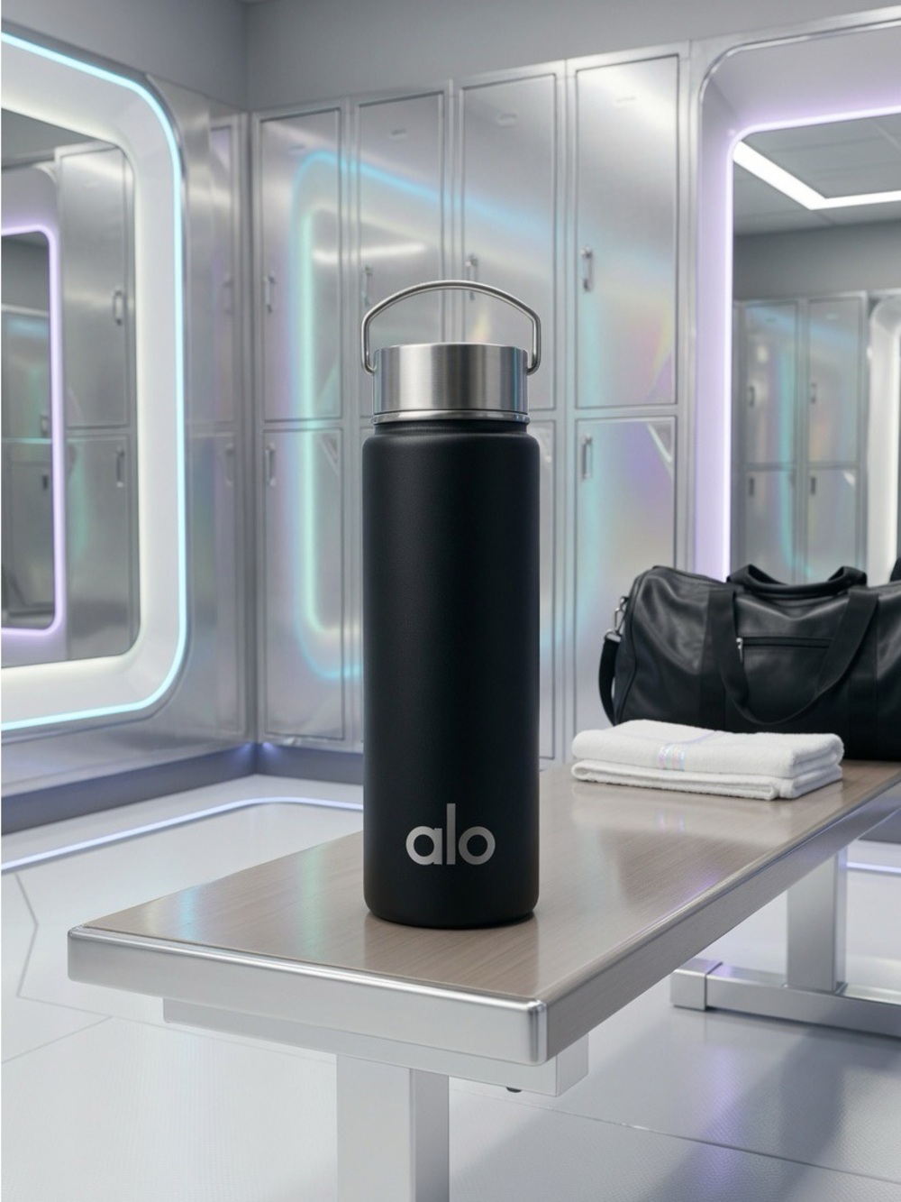 Alo Stainless Black Insulated Bottle